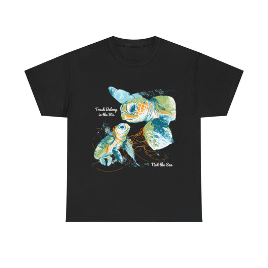 Trash Belongs in the Bin, Not the Sea - Unisex T-Shirt