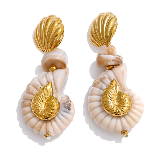 Ocean Whisper Conch Earrings [Hear the Sea in Every Breeze]
